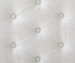 Marie Glitz White Tufted Linen Acrylic Leg Bench -Home Furniture Store 810543267 A8 2