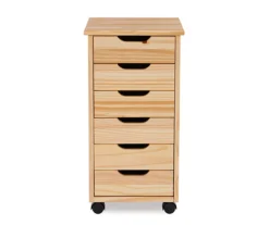 Craft Mate Natural Wood 6-Drawer Rolling Storage Cart -Home Furniture Store 810543290 3
