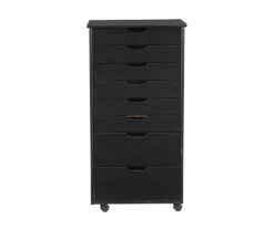 Craft Mate Black Wood 8-Drawer Rolling Storage Cart -Home Furniture Store 810543294 4