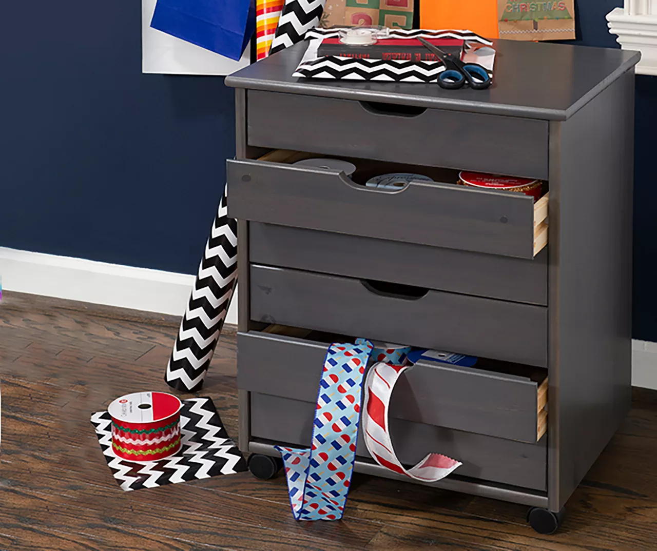 Craft Mate Wide Gray 6-Drawer Rolling Storage Cart Craft Mate Wide Gray 6-Drawer Rolling Storage Cart -Home Furniture Store 810543297 2