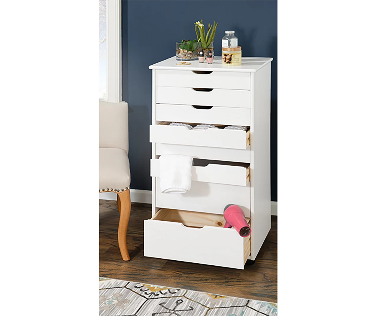 Craft Mate White Wood 8-Drawer Rolling Storage Cart Craft Mate White Wood 8-Drawer Rolling Storage Cart -Home Furniture Store 810543299 2