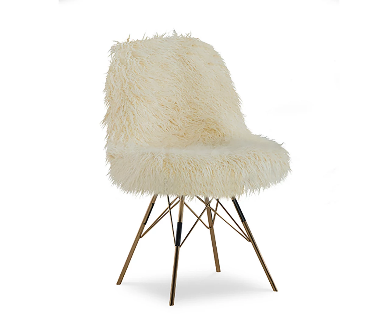 Layton Cream & Gold Faux Fur Chair Layton Cream & Gold Faux Fur Chair -Home Furniture Store 810543311 1