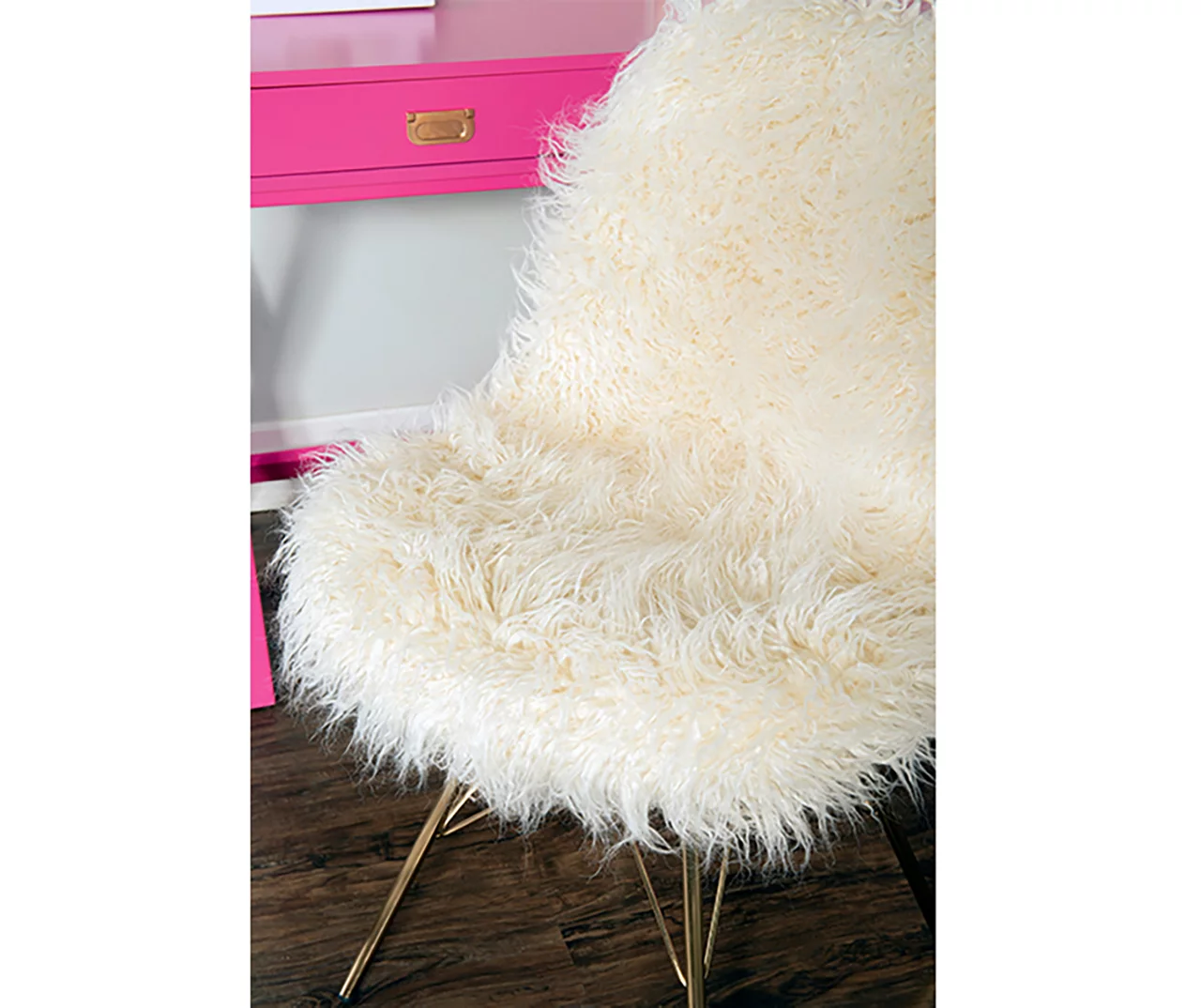 Layton Cream & Gold Faux Fur Chair Layton Cream & Gold Faux Fur Chair -Home Furniture Store 810543311 6