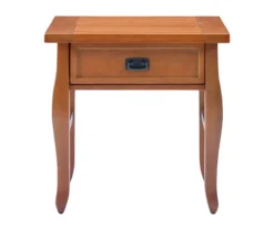Denver Antique Pine 1-Drawer Curved Leg End Table -Home Furniture Store 810543318 A0 2