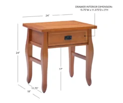 Denver Antique Pine 1-Drawer Curved Leg End Table -Home Furniture Store 810543318 D8 12