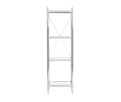 Hawkins Chrome & Glass 4-Tier Shelf -Home Furniture Store 810543325 3