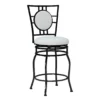 Newton White & Black Upholstered Faux Leather Adjustable Stool -Home Furniture Store 810543346 A0 1