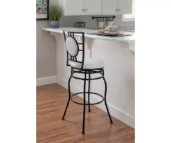 Newton White & Black Upholstered Faux Leather Adjustable Stool -Home Furniture Store 810543346 A2 10