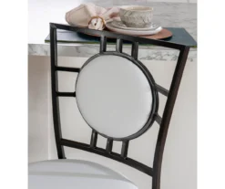 Newton White & Black Upholstered Faux Leather Adjustable Stool -Home Furniture Store 810543346 A2 8