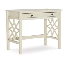 Brynn Antique White Geometric Writing Desk