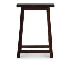 Maury 24" Dark Brown Wooden Saddle Stool -Home Furniture Store 810543379 3