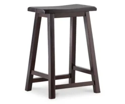 Maury 24" Dark Brown Wooden Saddle Stool -Home Furniture Store 810543379 4