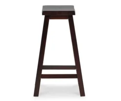 Maury 24" Dark Brown Wooden Saddle Stool -Home Furniture Store 810543379 5