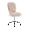 Comfort Home Blush Pink Faux Fur Swivel Chair 2 Comfort Home Blush Pink Faux Fur Swivel Chair -Home Furniture Store 810543388 1