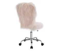 Comfort Home Blush Pink Faux Fur Swivel Chair -Home Furniture Store 810543388 4