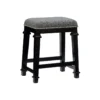 Clark Black & White Upholstered Tweed Backless Counter Stool -Home Furniture Store 810543399 1