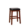 Clark Dark Cherry & Black Upholstered Faux Leather Backless Bar Stool -Home Furniture Store 810543402 1