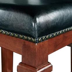 Clark Dark Cherry & Black Upholstered Faux Leather Backless Bar Stool -Home Furniture Store 810543402 3