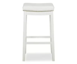 Brooke White Backless Nailhead Bar Stool -Home Furniture Store 810543413 3