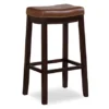 Brooke Cognac & Dark Brown Faux Leather Backless Padded Counter Stool -Home Furniture Store 810543421 1