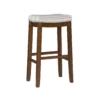 Brooke Natural & Dark Brown Backless Padded Bar Stool -Home Furniture Store 810543423 1