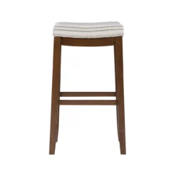 Brooke Natural & Dark Brown Backless Padded Bar Stool -Home Furniture Store 810543423 4