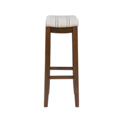 Brooke Natural & Dark Brown Backless Padded Bar Stool -Home Furniture Store 810543423 5