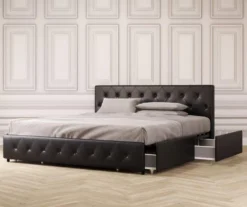 DHP Dana Faux Leather Upholstered Bed With Storage 3 DHP Dana Faux Leather Upholstered Bed With Storage -Home Furniture Store 810543731 1