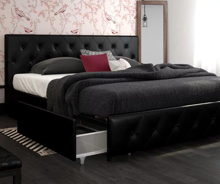 DHP Dana Faux Leather Upholstered Bed With Storage DHP Dana Faux Leather Upholstered Bed With Storage -Home Furniture Store 810543731 2