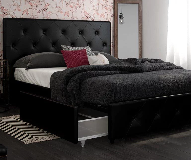 DHP Dana Faux Leather Upholstered Bed With Storage DHP Dana Faux Leather Upholstered Bed With Storage -Home Furniture Store 810543733 5