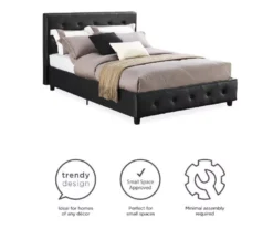DHP Dana Faux Leather Upholstered Queen Bed 7 DHP Dana Faux Leather Upholstered Queen Bed -Home Furniture Store 810543735 1