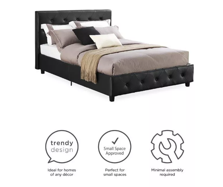 DHP Dana Faux Leather Upholstered Queen Bed DHP Dana Faux Leather Upholstered Queen Bed -Home Furniture Store 810543735 1