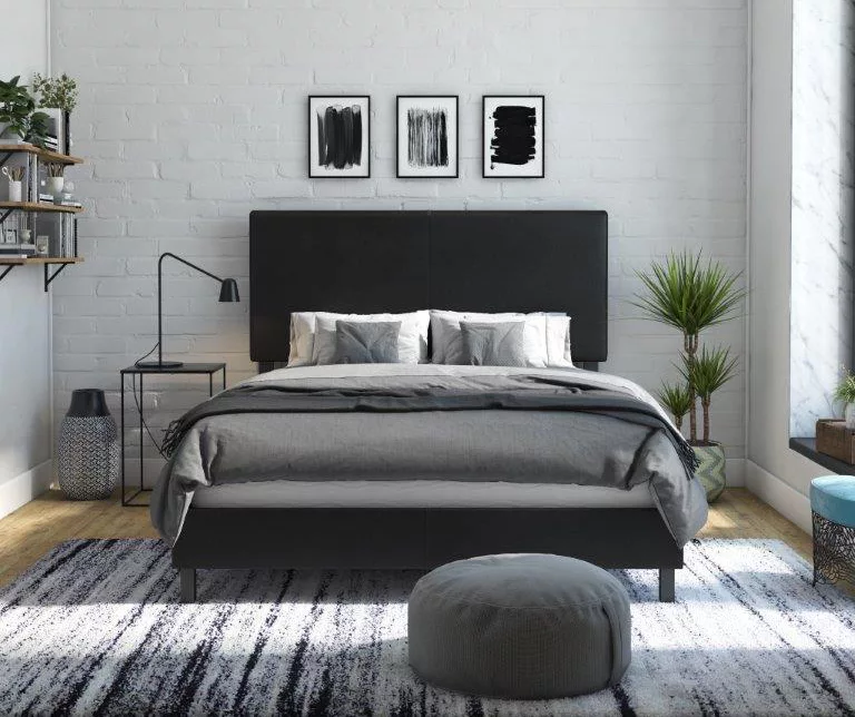 Atwater Living DHP Jazmine Black Faux Leather Upholstered Bed Atwater Living DHP Jazmine Black Faux Leather Upholstered Bed -Home Furniture Store 810543812 5