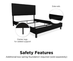 Atwater Living DHP Jazmine Black Faux Leather Upholstered Bed 18 Atwater Living DHP Jazmine Black Faux Leather Upholstered Bed -Home Furniture Store 810543813 2