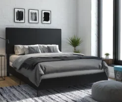 Atwater Living DHP Jazmine Black Faux Leather Upholstered Bed 15 Atwater Living DHP Jazmine Black Faux Leather Upholstered Bed -Home Furniture Store 810543813 6