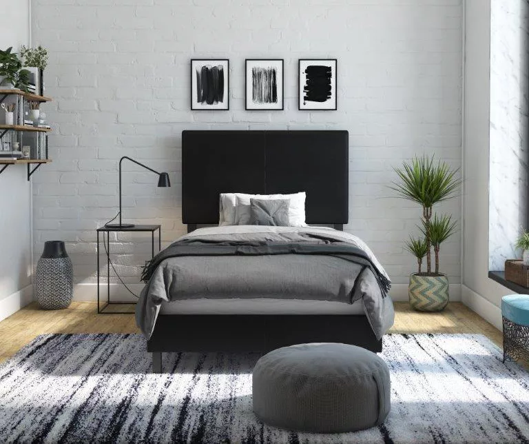 Atwater Living DHP Jazmine Black Faux Leather Upholstered Bed Atwater Living DHP Jazmine Black Faux Leather Upholstered Bed -Home Furniture Store 810543814 5