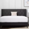 Isabelle Charcoal Upholstered Twin Wingback Bed 1 Isabelle Charcoal Upholstered Twin Wingback Bed -Home Furniture Store 810547599 810547605 810547613 810547609 1