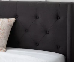 Isabelle Charcoal Upholstered Twin Wingback Bed -Home Furniture Store 810547599 810547605 810547613 810547609 4