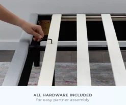 Isabelle Charcoal Upholstered Twin Wingback Bed -Home Furniture Store 810547599 810547605 810547613 810547609 6