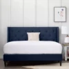 Isabelle Navy Upholstered Twin Wingback Bed 2 Isabelle Navy Upholstered Twin Wingback Bed -Home Furniture Store 810547602 810547606 810547614 810547610 1