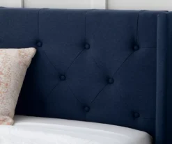 Isabelle Navy Upholstered Twin Wingback Bed -Home Furniture Store 810547602 810547606 810547614 810547610 4