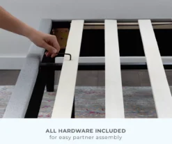 Isabelle Navy Upholstered Twin Wingback Bed -Home Furniture Store 810547602 810547606 810547614 810547610 6