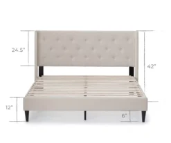 Isabelle Cream Upholstered Twin Wingback Bed 4 Isabelle Cream Upholstered Twin Wingback Bed -Home Furniture Store 810547603 810547607 810547628 810547611 3