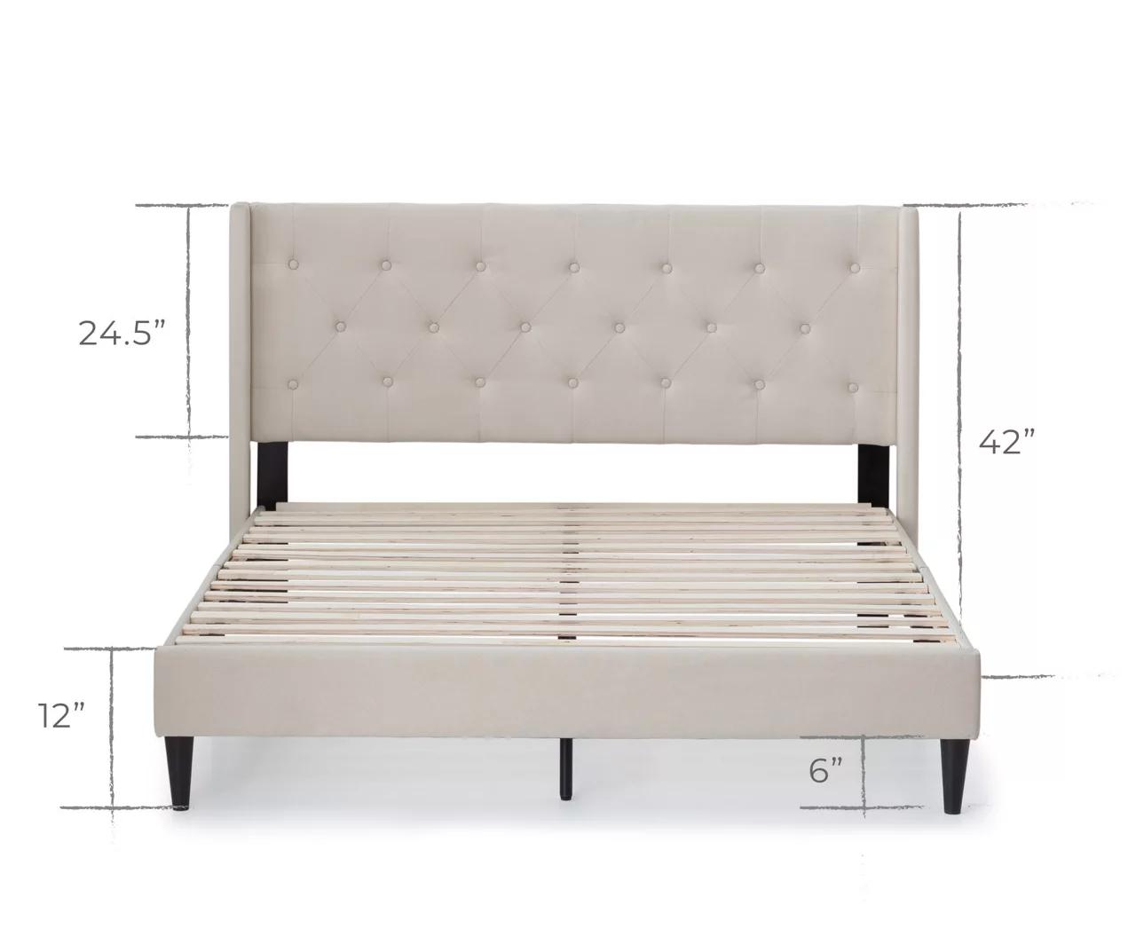 Isabelle Cream Upholstered Twin Wingback Bed Isabelle Cream Upholstered Twin Wingback Bed -Home Furniture Store 810547603 810547607 810547628 810547611 3