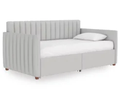 Brittany Gray Linen Upholstered Twin Storage Daybed 6 Brittany Gray Linen Upholstered Twin Storage Daybed -Home Furniture Store 810548783 5