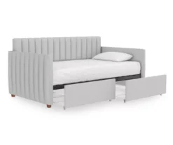 Brittany Gray Linen Upholstered Twin Storage Daybed 7 Brittany Gray Linen Upholstered Twin Storage Daybed -Home Furniture Store 810548783 6