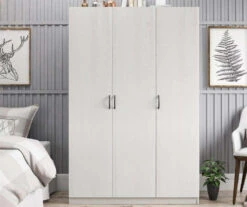 Ivory Oak 3-Door Storage Wardrobe -Home Furniture Store 810561398 1