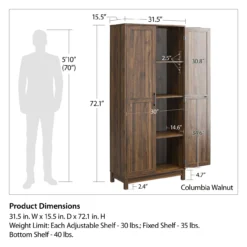 Seven Hills Columbia Walnut 2-Door Storage Cabinet -Home Furniture Store 810563167 71