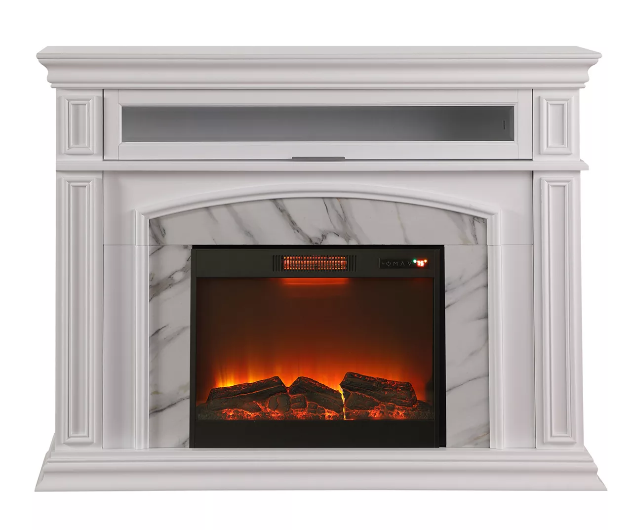 62" Grand White Faux Marble Electric Fireplace 62" Grand White Faux Marble Electric Fireplace -Home Furniture Store 810570728 1