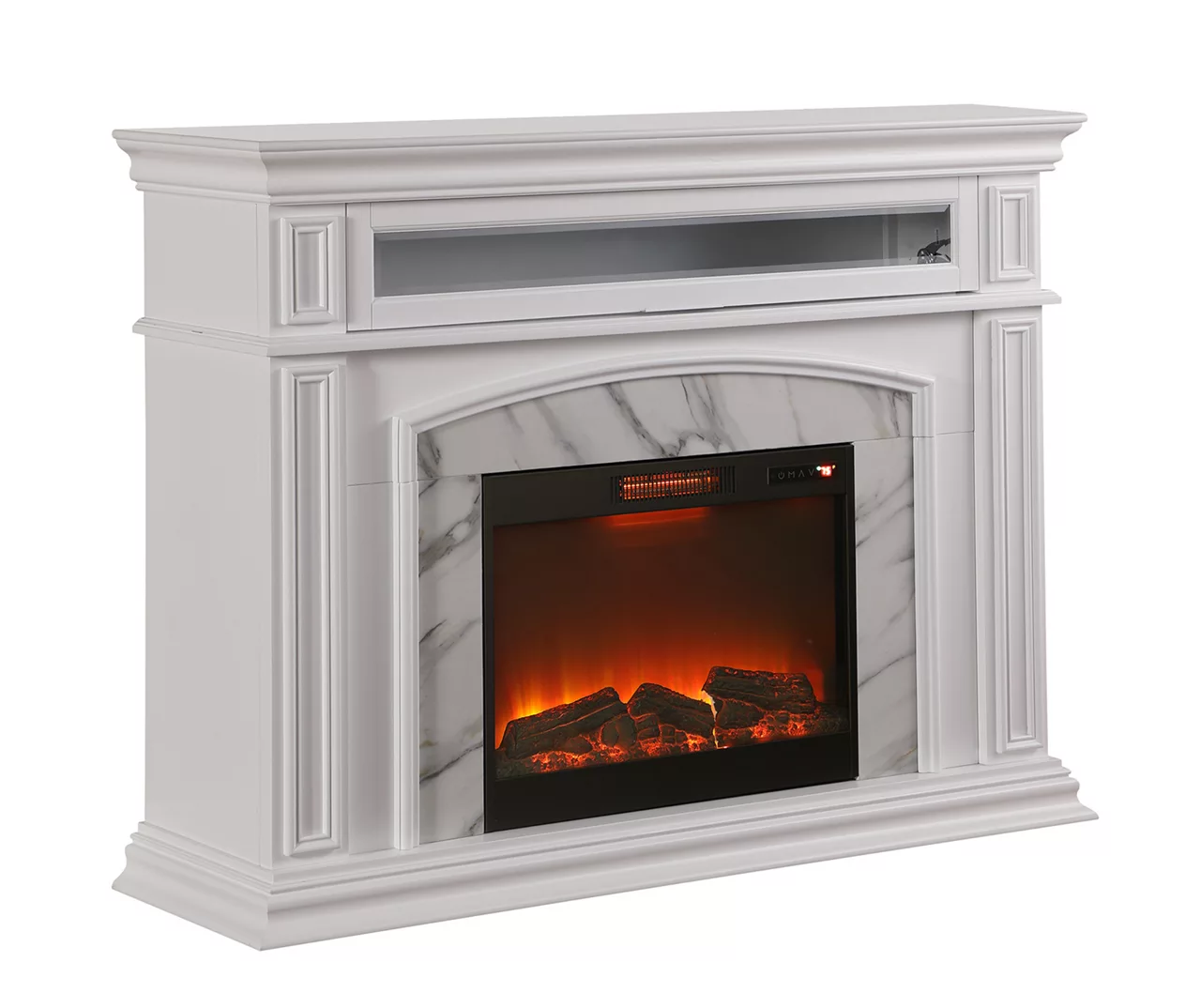 62" Grand White Faux Marble Electric Fireplace 62" Grand White Faux Marble Electric Fireplace -Home Furniture Store 810570728 2